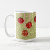 Mug Parties scintillant Rouge or Joyeux Noël Baubles M (Gauche)