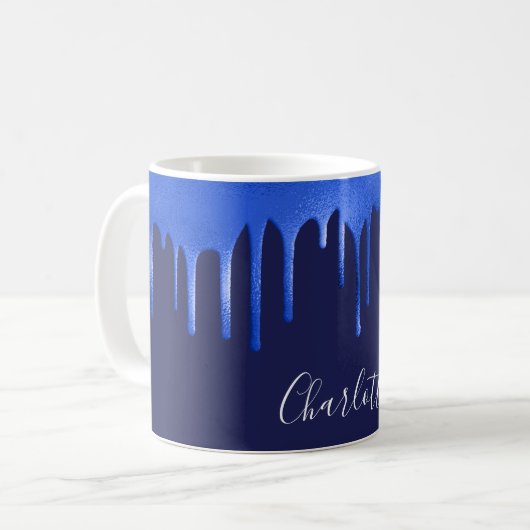 Mug Parties scintillant royale bleue de la Marine gout (Devant gauche)