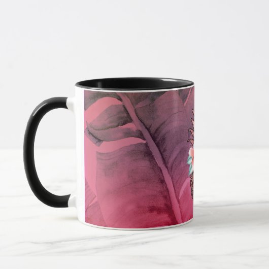 Mug Parties scintillant tropicale rose Ananas Palm Feu (Gauche)