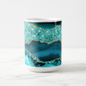 Mug Parties scintillant turquoise bleu or marbre Aqua  (Centre)