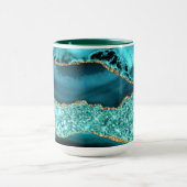 Mug Parties scintillant turquoise Blue Gold Marbre Tur (Centre)