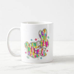 Mug Parties scintillant Typographie du lapin de Pâques