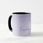 Mug Parties scintillant violet moderne étincelles Nom  (Devant gauche)