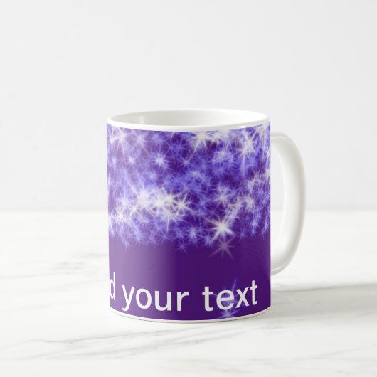 Mug Parties scintillant violet simple étoiles scintill (Devant droit)