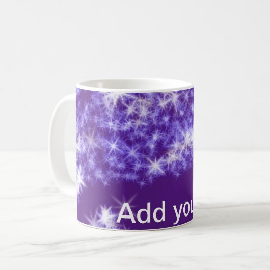 Mug Parties scintillant violet simple étoiles scintill (Devant gauche)