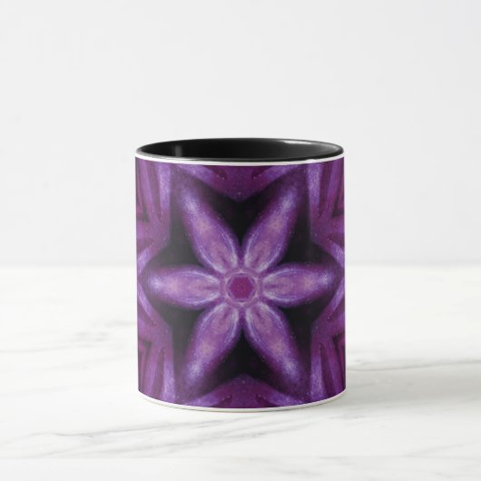 Mug Parties scintillant violette Coeur et Fleur Motif (Centre)