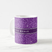 Mug Parties scintillant violette (faux) Nom personnali (Devant gauche)