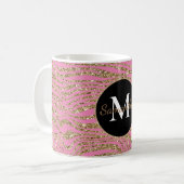 Mug Parties scintillant Zebra Gold Rose (Devant gauche)