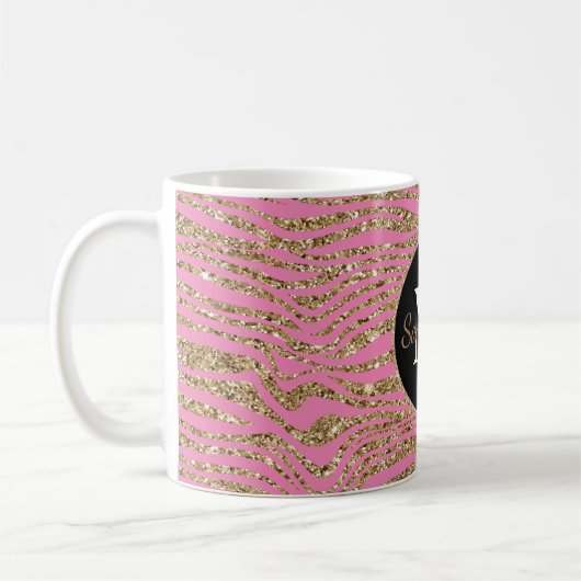 Mug Parties scintillant Zebra Gold Rose (Gauche)