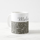 Mug Parties scintillantes argentées Shimmery mon nom (Devant gauche)