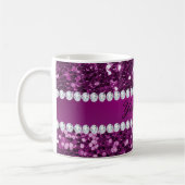 Mug Parties scintillantes et diamants pourpres de Faux (Gauche)
