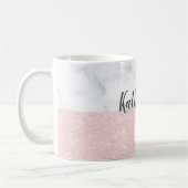 Mug Parties scintillantes roses girly élégantes d'or (Gauche)
