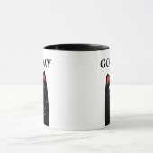 Mug Partir du doigt médian noir Chat amusant (Centre)