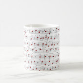 Mug Partition de musique de chanson d'amour coeurs rou (Centre)