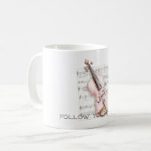 Mug Partition de violon rose (Devant gauche)