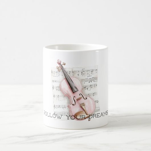 Mug Partition de violon rose (Centre)
