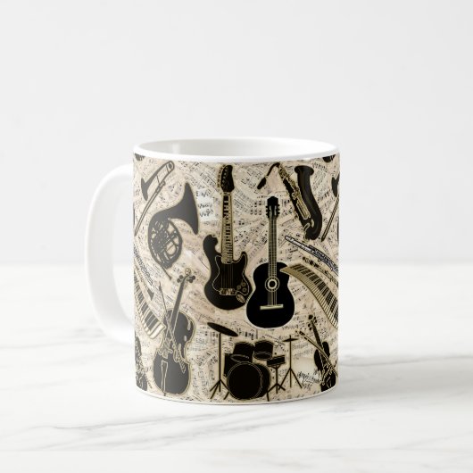 Mug Partition et instruments Black/Gold ID481 (Devant gauche)