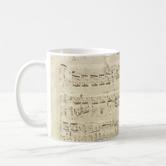 Mug Partition sur parchemin manuscrite en encre (Gauche)