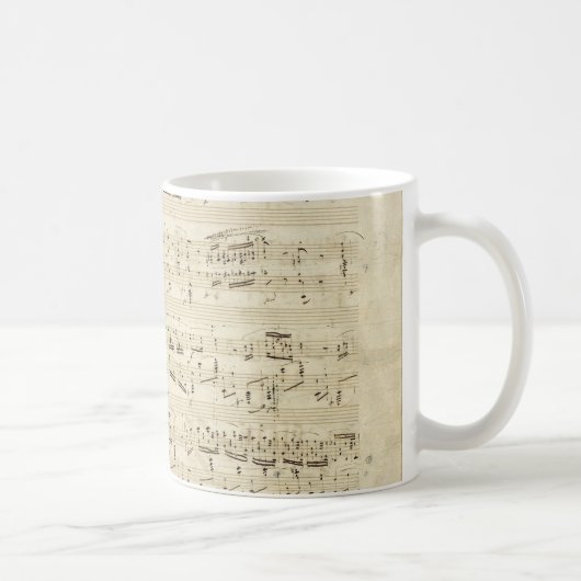 Mug Partition sur parchemin manuscrite en encre (Droite)