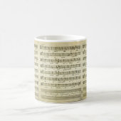 Mug Partition vintage, Partition musicale antique 1810 (Centre)