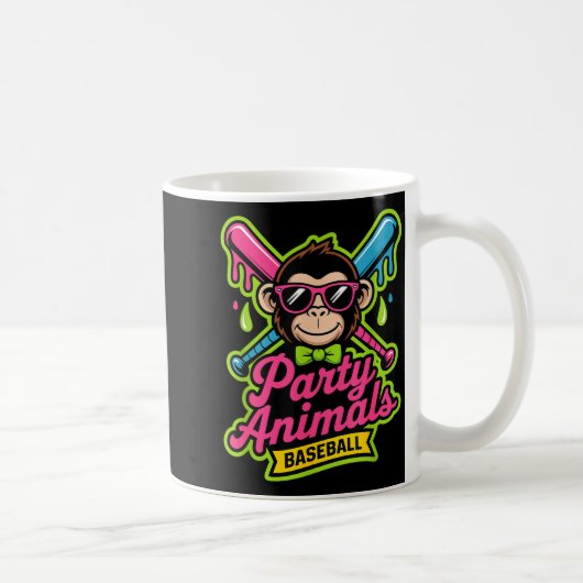 Mug Party animals baseball funny monkey vibrant slime  (Droite)