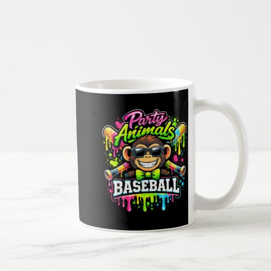 Mug Party animals baseball ice cream drip funny monkey (Droite)