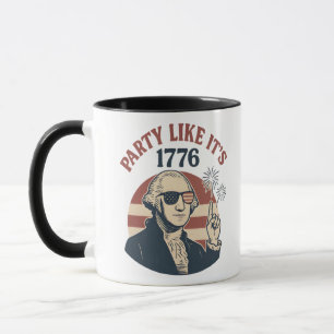 Mug Party Like It's 1776 - Retro George Washington Des