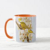 Mug Paruline orangée au milieu des fleurs de cerisiers (Gauche)