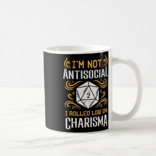 Mug Pas anti-social faible charisme drôle Rpg Gamer Ho