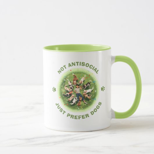 Mug Pas antisocial - Préfère simplement les chiens - V (Droite)