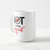 Mug Pas aujourd'hui Cupid anti-valentine rouge flèche (Devant gauche)