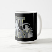 Mug PAS AUJOURD'HUI – Humour sombre et drôle du Fauche (Devant droit)