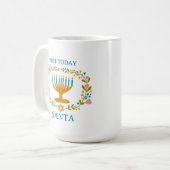 Mug PAS AUJOURD'HUI PÈRE NOËL HANOUKKA Menorah FUNNY J (Devant gauche)