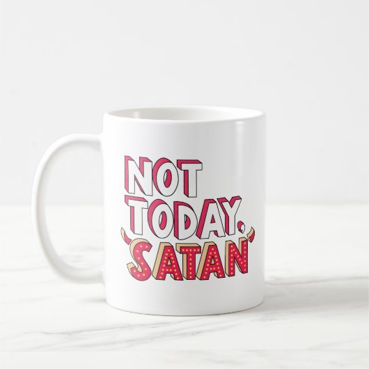 Mug Pas aujourd'hui Satan Cartoon (Gauche)