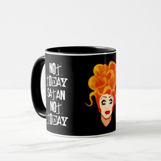 Mug Pas aujourd'hui, Satan, pas aujourd'hui ! Tirer la (Devant gauche)