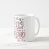 Mug Pas chanceux simplement béni chrétien Romains 4:7– (Devant droit)
