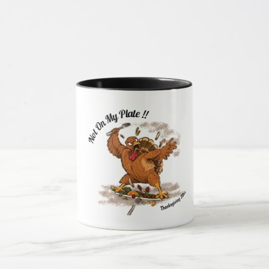 Mug Pas dans mon assiette ! Dinde de Thanksgiving pers (Centre)