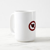 Mug Pas d'autocollant de coeur d'amour (Devant gauche)