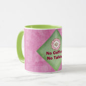 Mug Pas de café Pas de biscuits en rose et vert (Devant gauche)