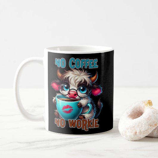 Mug Pas de café, pas de travail (Avec donut)