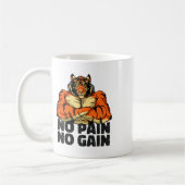 Mug Pas de douleur Pas de gain Tiger Gym entraînement (Gauche)
