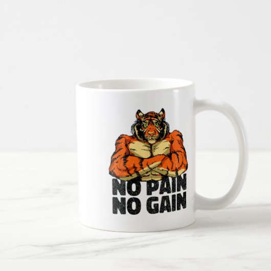 Mug Pas de douleur Pas de gain Tiger Gym entraînement (Droite)