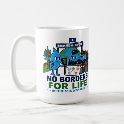 Mug Pas de frontières pour la conservation de l'eau de (Gauche)