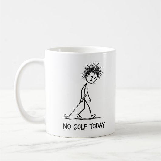 Mug Pas de golf aujourd'hui Funny Sad Stick Figure Gol (Gauche)