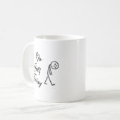 Mug Pas de golf aujourd'hui Funny Sad Stickman Meme Go (Devant gauche)