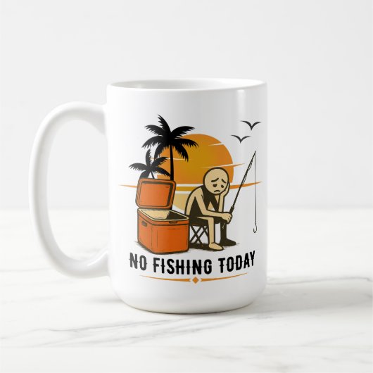 Mug Pas de pêche aujourd'hui Stickman de pêche triste (Gauche)