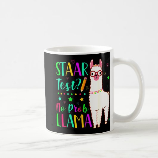 Mug Pas de Prob Llama Funny Enseignant Test d'examen J (Droite)