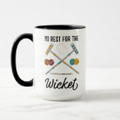 Mug Pas de repos pour le Wicket Funny Croquet Thème (Gauche)