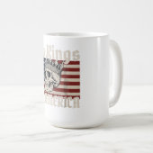 Mug pas de rois en amérique Skull drapeau américain (Devant droit)