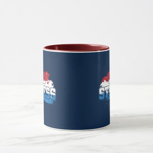 Mug Pas de stress - Rouge Blanc Bleu Positif Esprit (Centre)